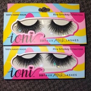 Ioni 3D Faux Mink Lashes Xtra Smokey Crisscross- Black- 2pack